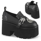 Demonia Ashes 38 Black Vegan Leather Women'S Heels & Platform Shoes